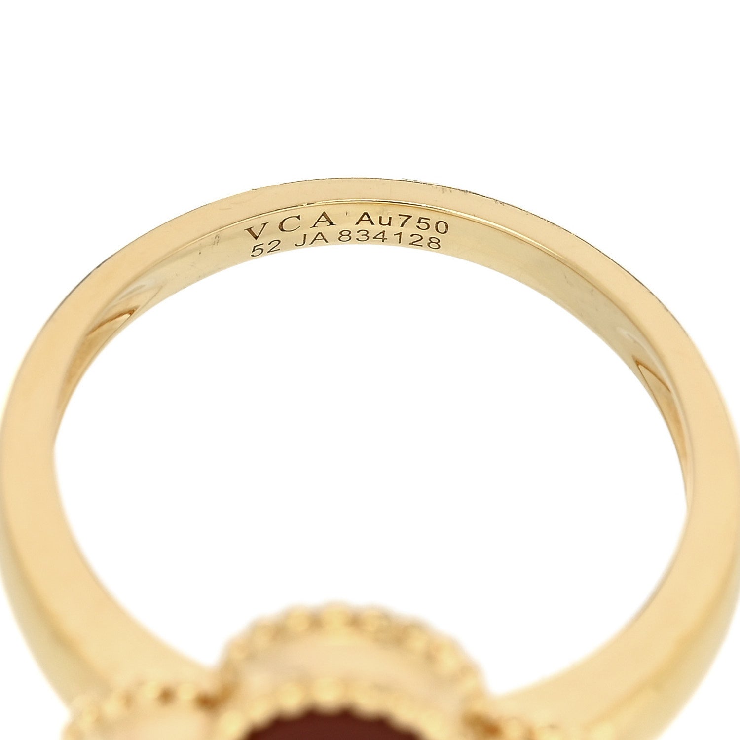 (代金引換)18K イエローゴールド ダイヤモンド カーネリアン ヴィンテージ アルハンブラ リング 52 6