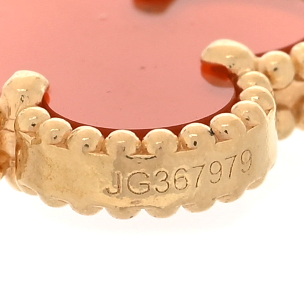 (代金引換)18K イエローゴールド カーネリアン 5モチーフ ヴィンテージ アルハンブラ ブレスレット