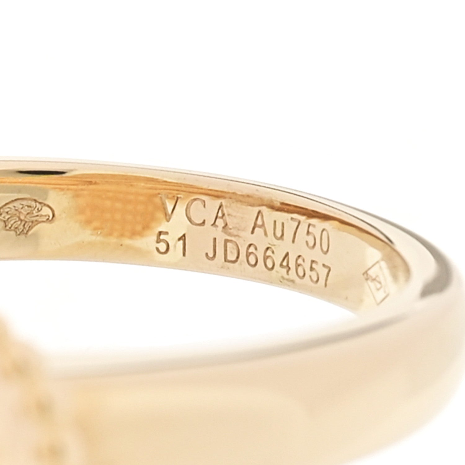 (代金引換)18K イエローゴールド ダイヤモンド マザーオブパール ヴィンテージ アルハンブラ リング 51 5.75