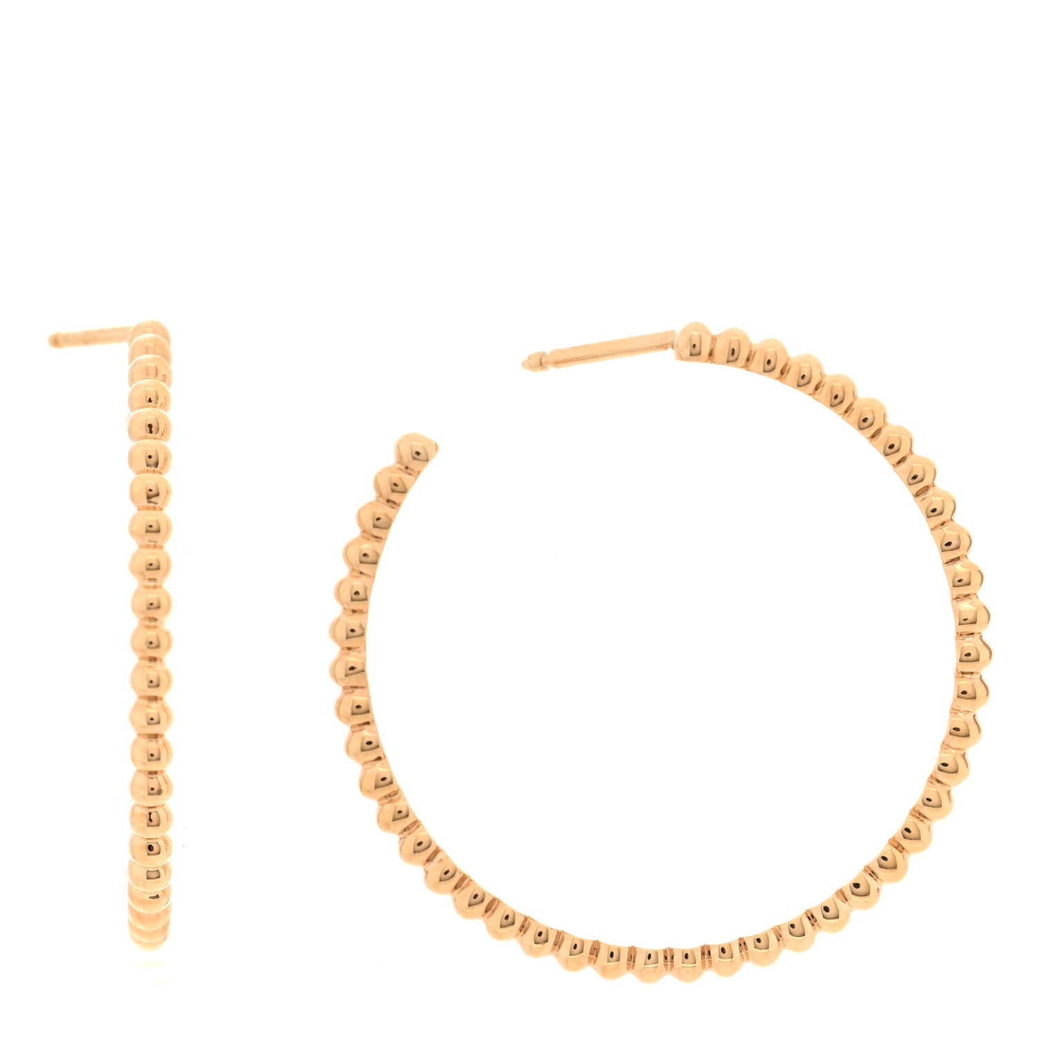 (代金引換)18K イエローゴールド スモール ペルレ フープ イヤリング