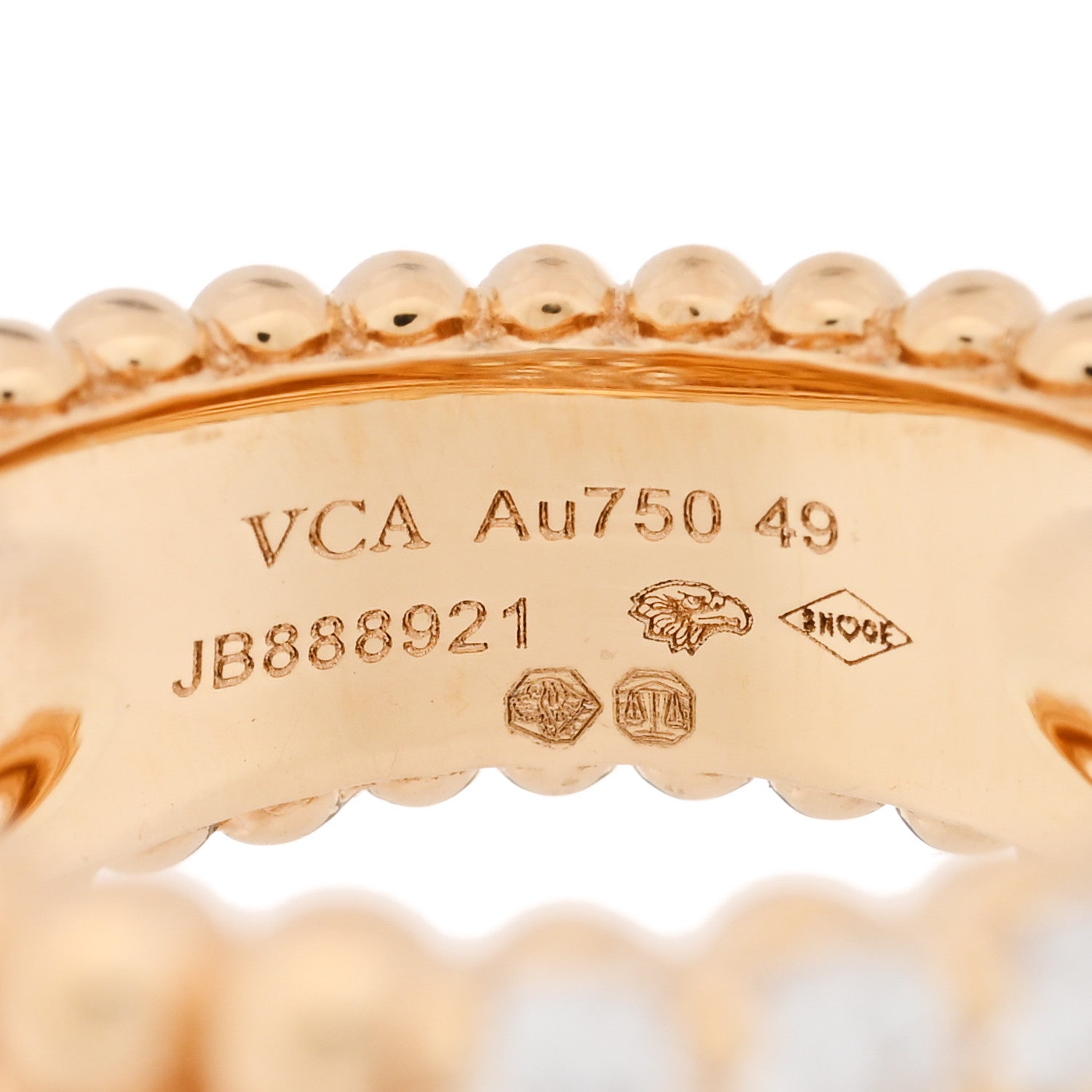 (代金引換)18K イエローゴールド ダイヤモンド ペルレ 5列 リング 49 (5号)